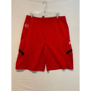 NBA Elevation Mens Red Basketball Shorts Size Large Cargo Zip Pockets Athletic